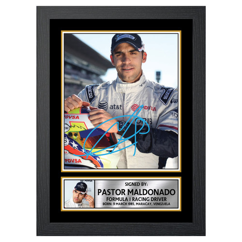 Pastor Maldonado Motor Racer Printed Autograph Poster Print Photo Signature Gift