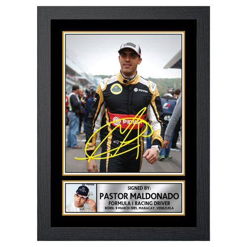 Pastor Maldonado M525 Motor Racer Printed Autograph Poster Print Photo Signature Gift