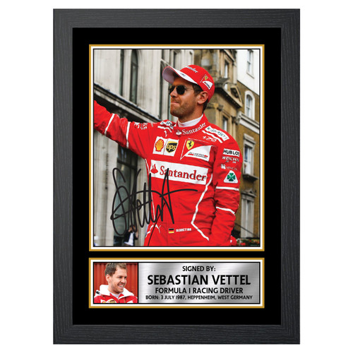 Sebastian Vettel M526 Motor Racer Printed Autograph Poster Print Photo Signature Gift