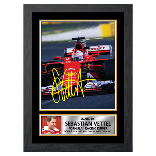 Sebastian Vettel Motor Racer Printed Autograph Poster Print Photo Signature Gift