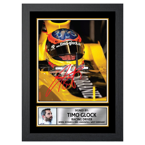 Timo Glock M529 Motor Racer Printed Autograph Poster Print Photo Signature Gift