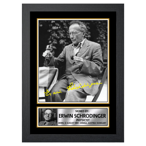 Erwin Schrödinger Scientist printed autograph poster print