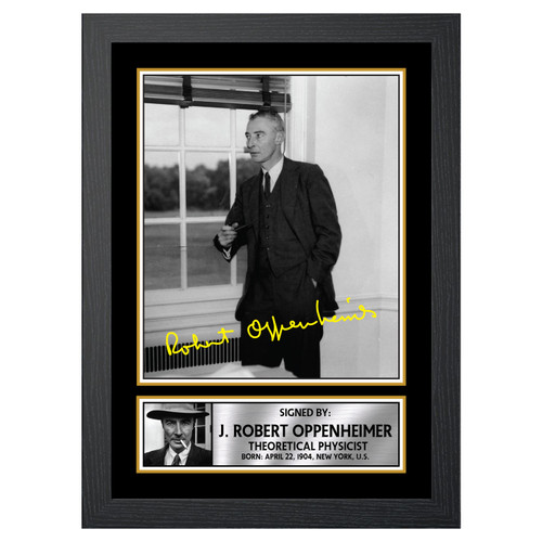 J. Robert Oppenheimer Scientist printed autograph poster print