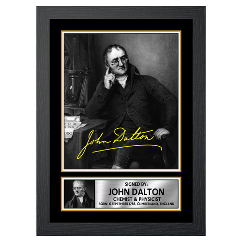 John Dalton Scientist printed autograph poster print