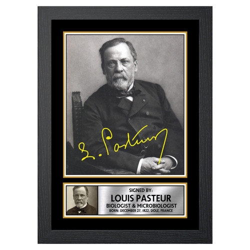 Louis Pasteur Scientist printed autograph poster print