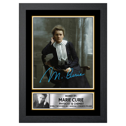 Marie Curie Scientist printed autograph poster print