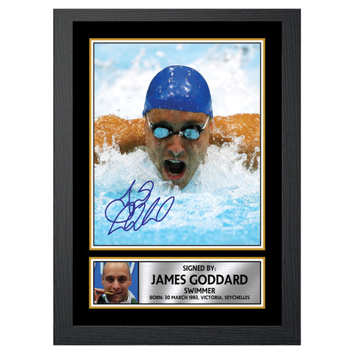 James Goddard Swimmer printed autograph poster print