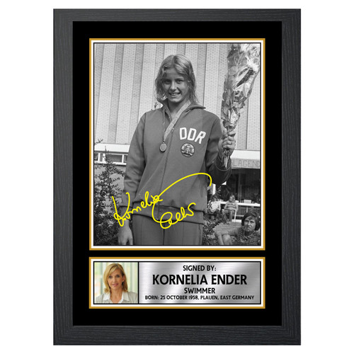 Kornelia Ender Swimmer printed autograph poster print