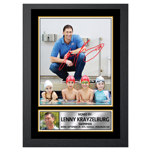 Lenny Krayzelburg Swimmer printed autograph poster print