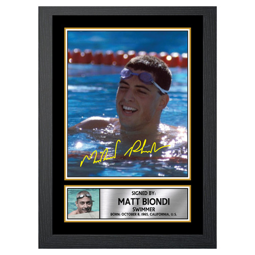 Matt Biondi Swimmer printed autograph poster print