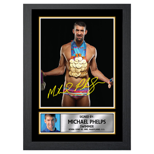 Michael Phelps Swimmer printed autograph poster print