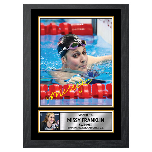 Missy Franklin Swimmer printed autograph poster print