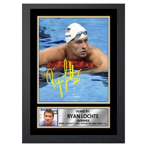 Ryan Lochte Swimmer printed autograph poster print
