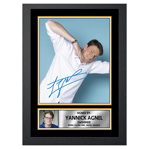 Yannick Agnel Swimmer printed autograph poster print