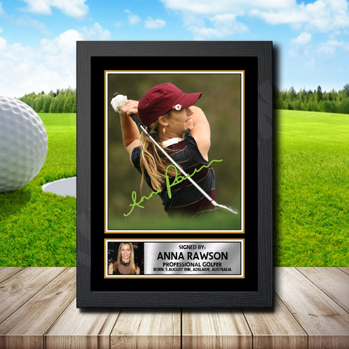 Anna Rawson Golf printed autograph poster print