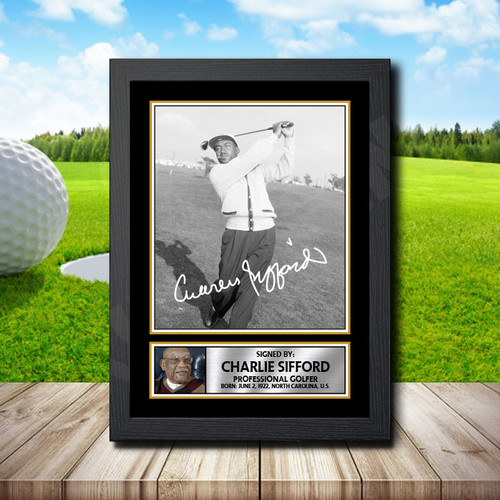 Charlie Sifford Golf printed autograph poster print