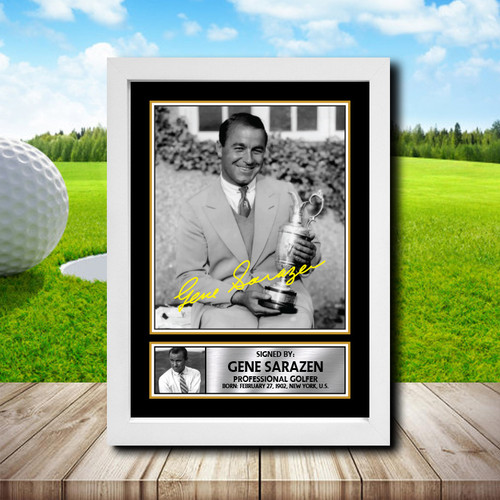 Gene Sarazen 2 Golf printed autograph poster print