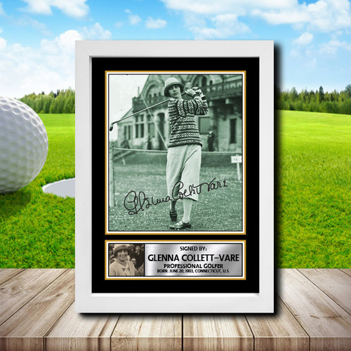 Glenna Collett Vare 2 Golf printed autograph poster print