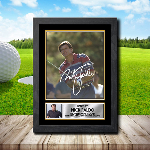 Nick Faldo Golf printed autograph poster print