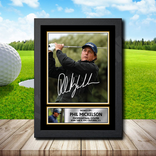 Phil Mickelson Golf printed autograph poster print