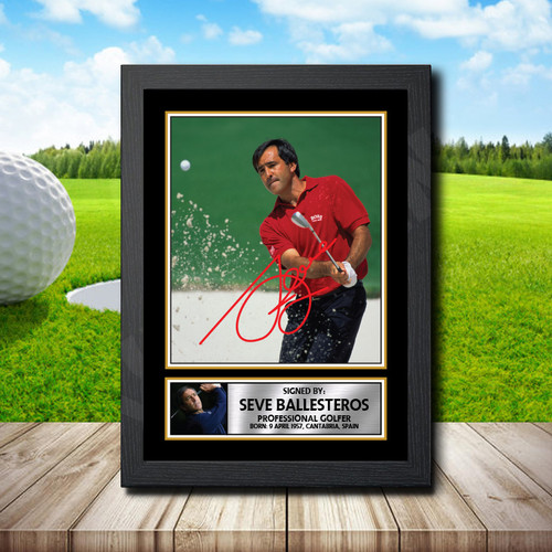 Seve Ballesteros Golf printed autograph poster print