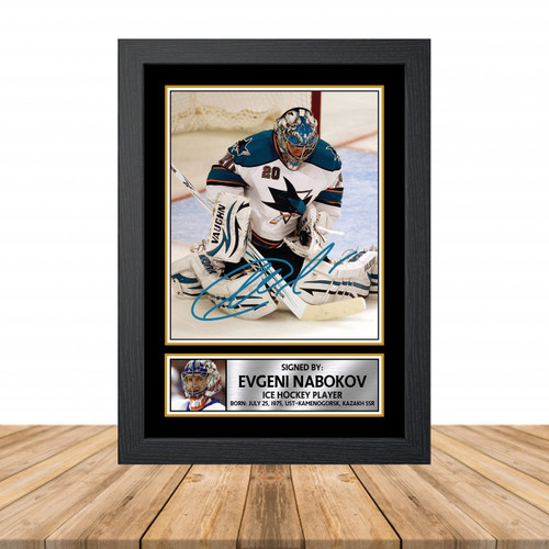 Evgeni Nabokov Ice Hockey printed autograph poster print