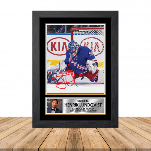 Henrik Lundqvist Ice Hockey printed autograph poster print