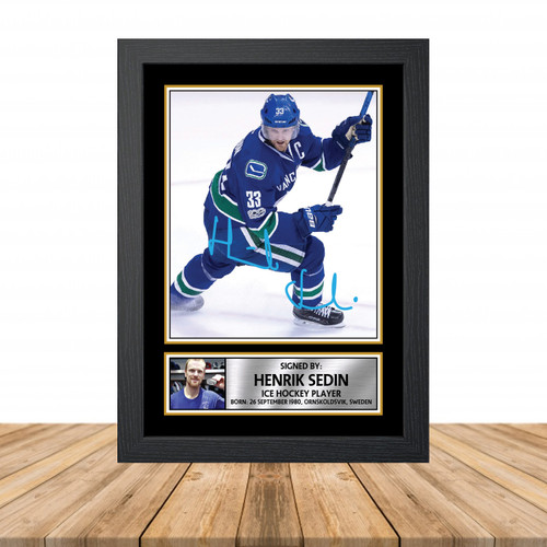 Henrik Sedin Ice Hockey printed autograph poster print