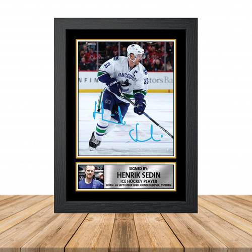 Henrik Sedin 2 Ice Hockey printed autograph poster print