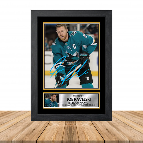 Joe Pavelski Ice Hockey printed autograph poster print