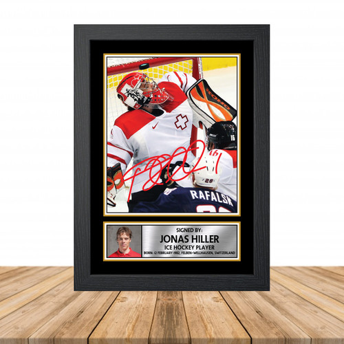 Jonas Hiller Ice Hockey printed autograph poster print