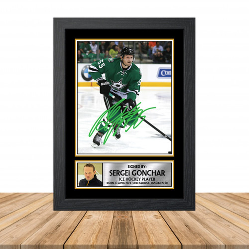 Sergei Gonchar 2 Ice Hockey printed autograph poster print