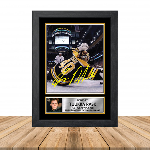 Tuukka Rask Ice Hockey Printed Autograph Poster Print Photo Signature Gift