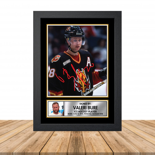 Valeri Bure Ice Hockey Printed Autograph Poster Print Photo Signature Gift