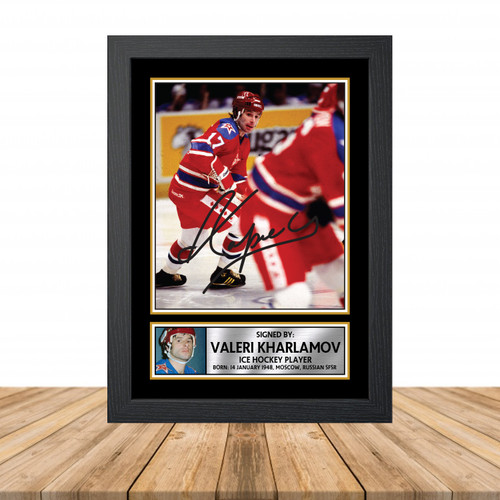 Valeri Kharlamov Ice Hockey Printed Autograph Poster Print Photo Signature Gift