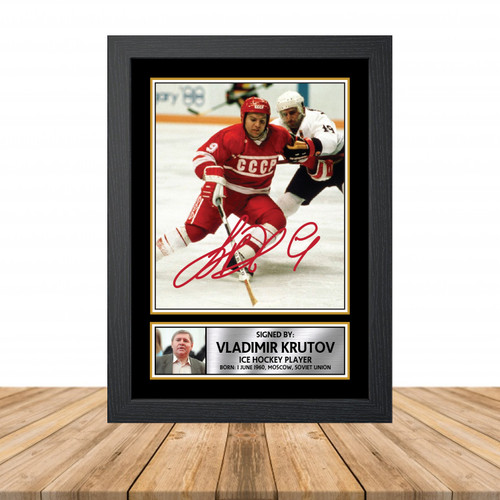 Vladimir Krutov 2 Ice Hockey printed autograph poster print