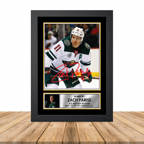 Zach Parise Ice Hockey printed autograph poster print