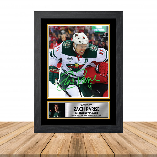 Zach Parise 2 Ice Hockey printed autograph poster print