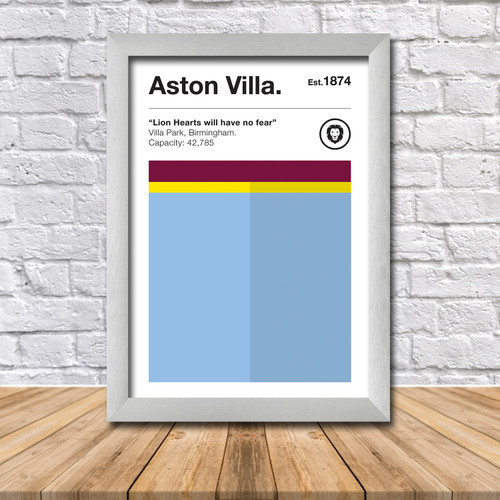 Retro Aston Villa Club Colours Aston Villa Fan Football Poster - view 2
