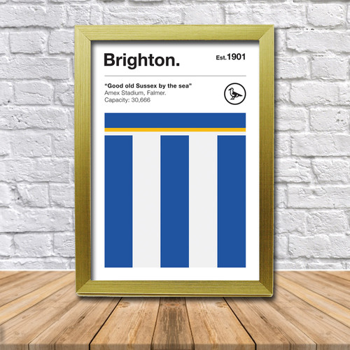 Retro Brighton Club Colours Brighton Fan Football Poster