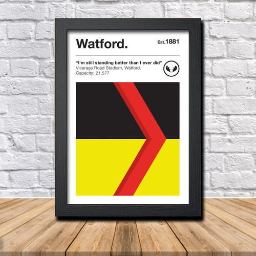 Retro Watford Club Colours Watford Fan Football Poster