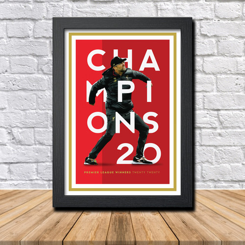 Champions of England Liverpool Klopp Limited Edition Poster Print 2020