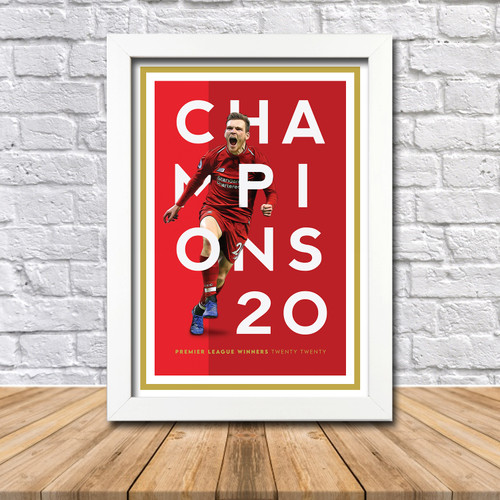 Champions of England Liverpool Robertson Mane Limited Edition Poster Print 2020