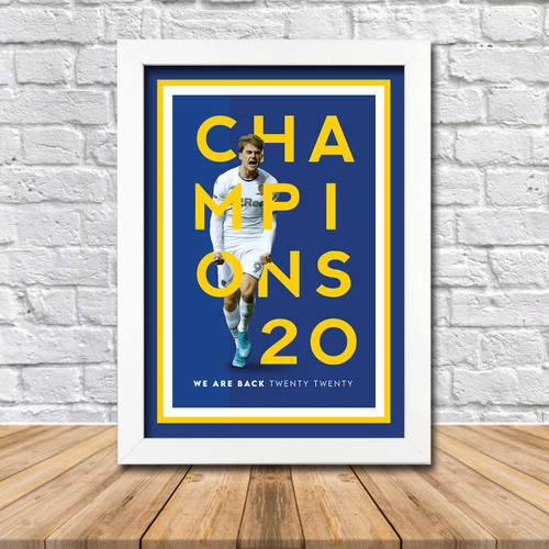 Leeds United Champions 2020 Football Gift Patrick Bamford Limited Edition Poster Print