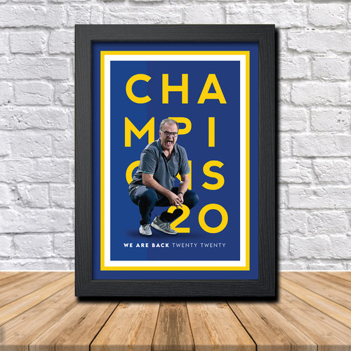 Leeds United Champions 2020 Football Gift Marcello Bielsa Limited Edition Poster Print