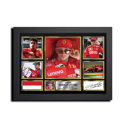 Charles Leclerc Printed Autograph Motorsport Poster Print