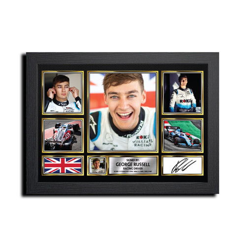 George Russell Printed Autograph Motorsport Poster Print