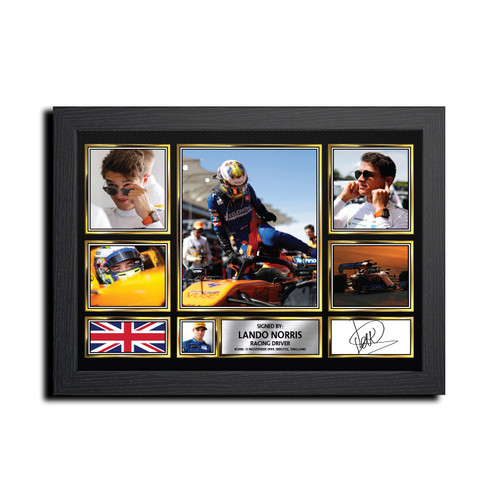 Lando Norris printed autograph poster print