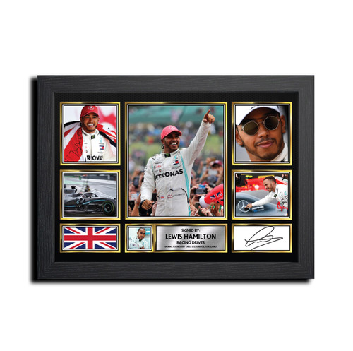 Lewis Hamilton printed autograph poster print