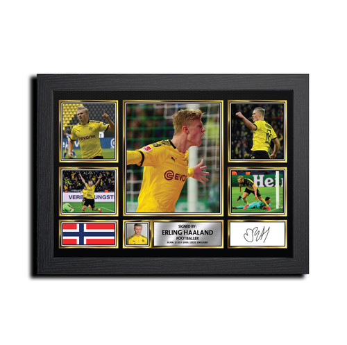 Erling Haaland Football Gift printed autograph poster print